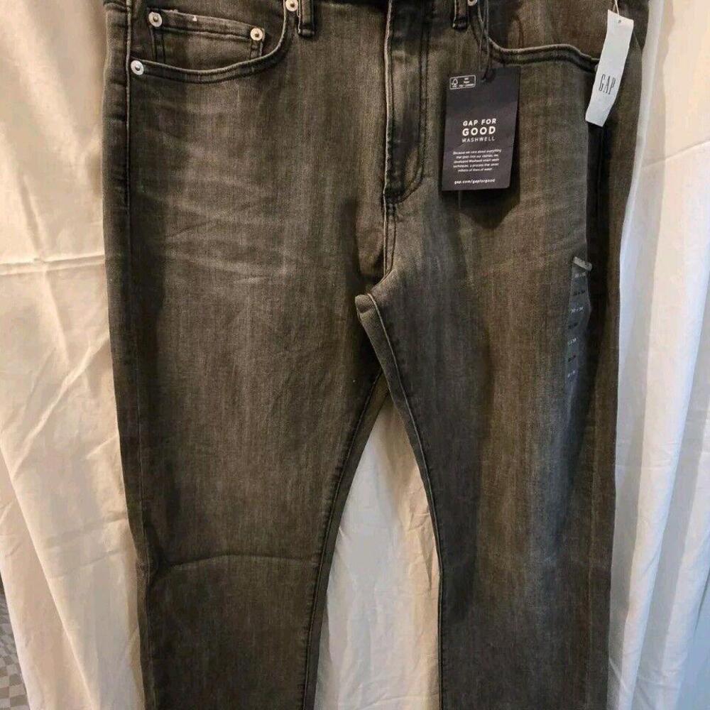 Gap Men's Skinny Gapflex Denim Jeans Black Mid Wash‎ 32X30 Gap Flex SLIM(89-71)